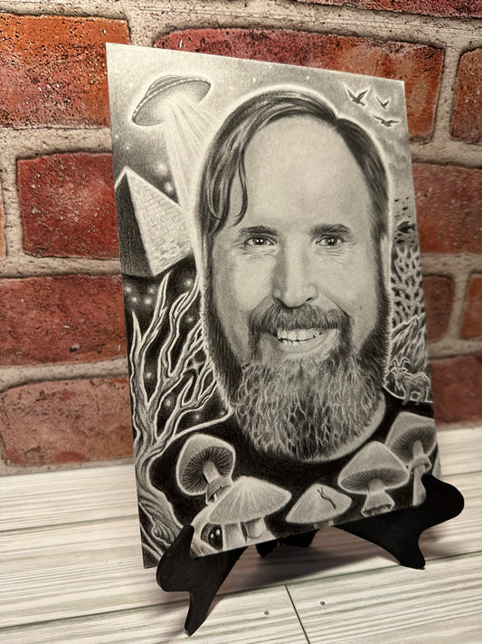 Duncan Trussell Hand Drawn Graphite Portrait, Comedian Fan Art PRINTS